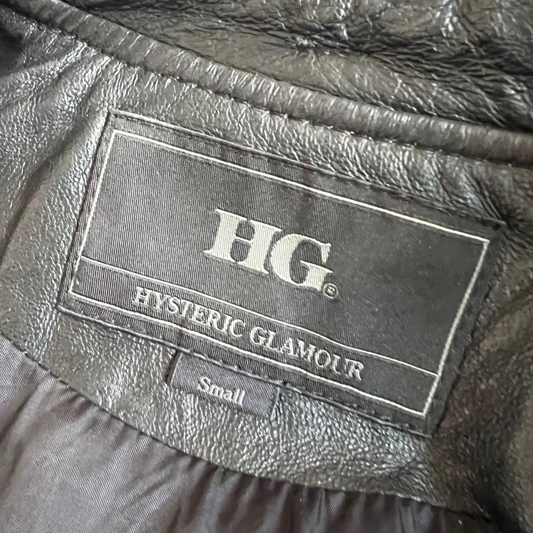 ヒステリックグラマー　スタンドカラー　レザージャケット　オールブラック　Sサイズ