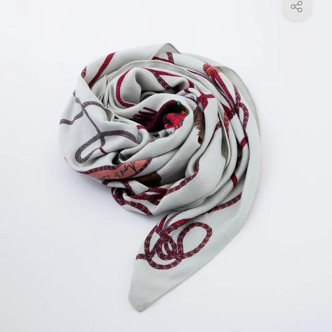 新品！現行品　マニプリ　ウールシルクストール　120 ブレードタッセル　大判