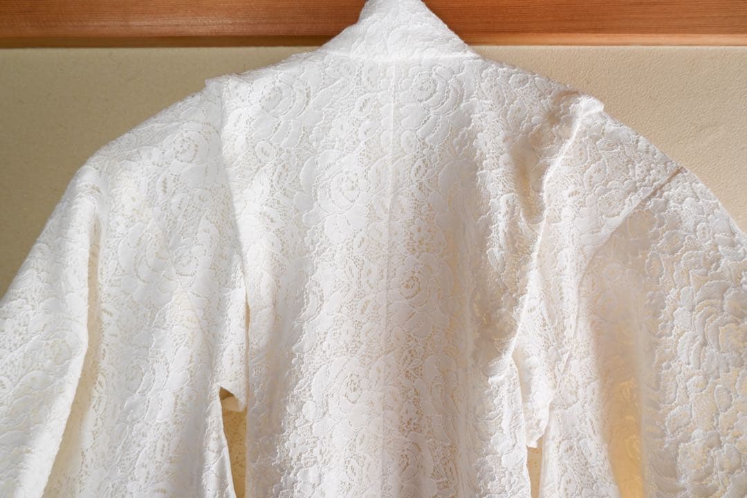 CC 七五三　３歳　着物　レース生成　100cm 巾着スリッポンセット