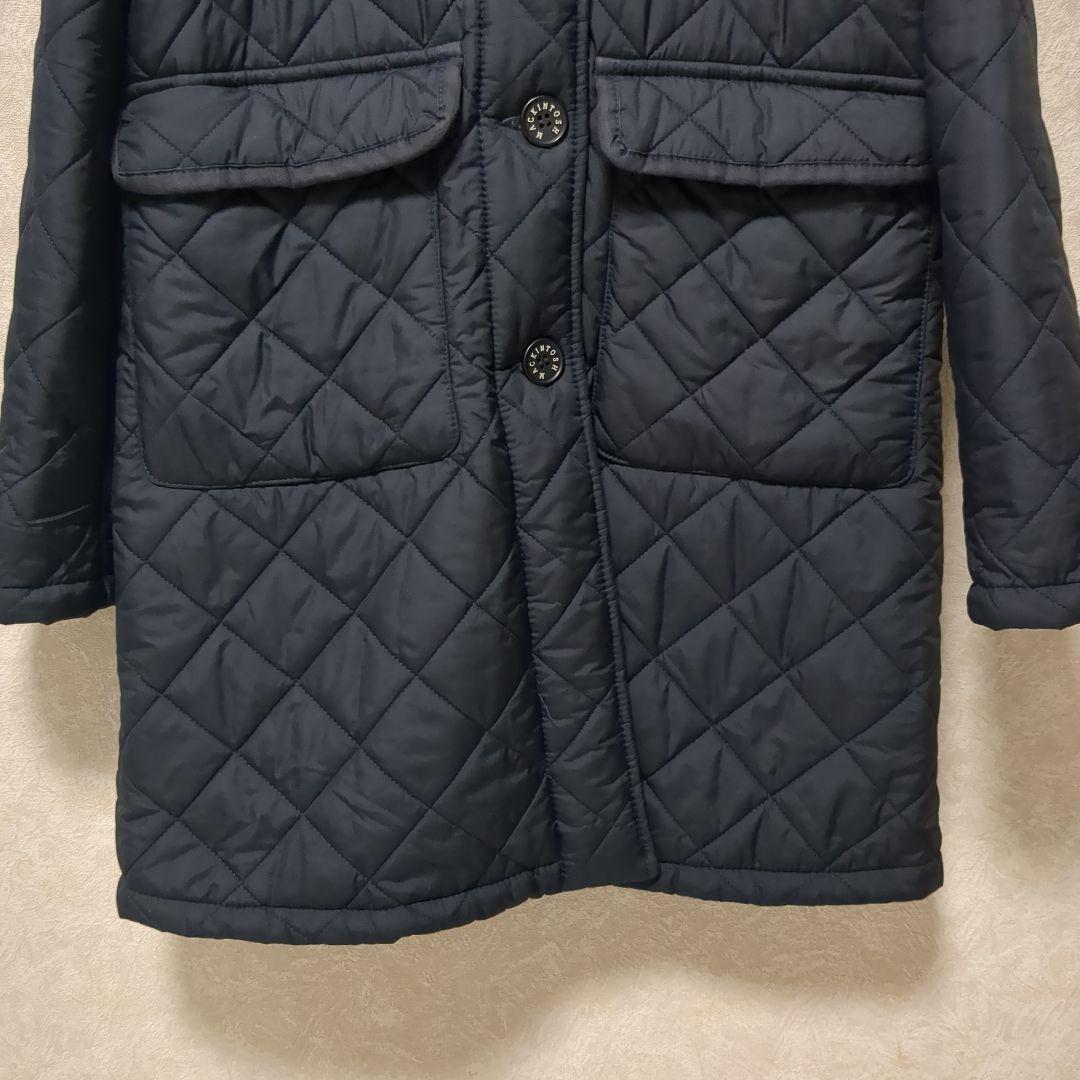 マッキントッシュ　キルティング　コート　ボア　ネイビー　濃紺　フード　36
