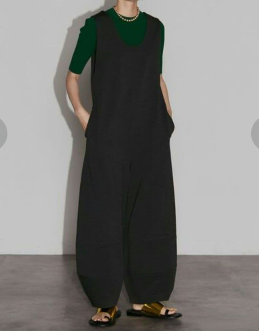 UN3D. アンスリード ノースリーブ サロペット コクーン ブラック 38