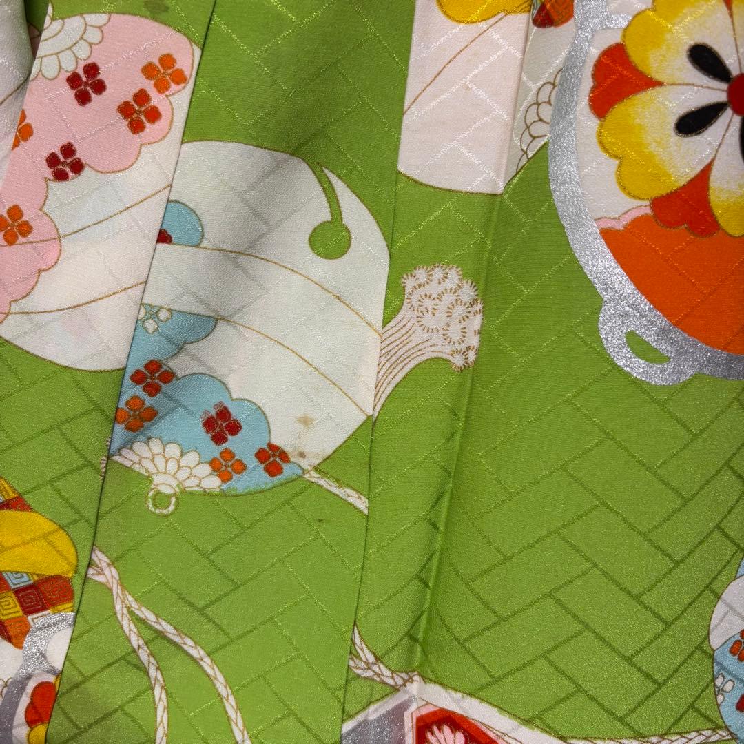 【七五三 七歳女の子　正絹　着物　帯　襦袢　草履バッグ　小物類】