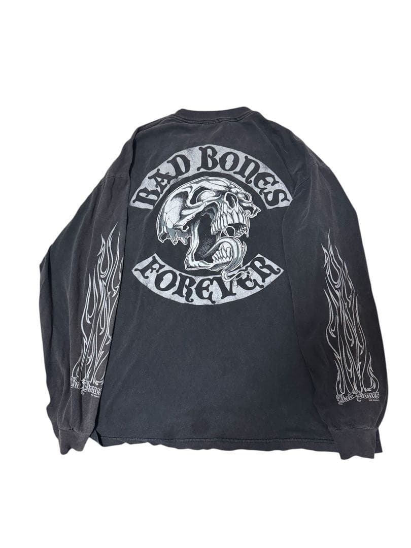 BAD BONES FOREVER 長袖カットソーvintageフェード