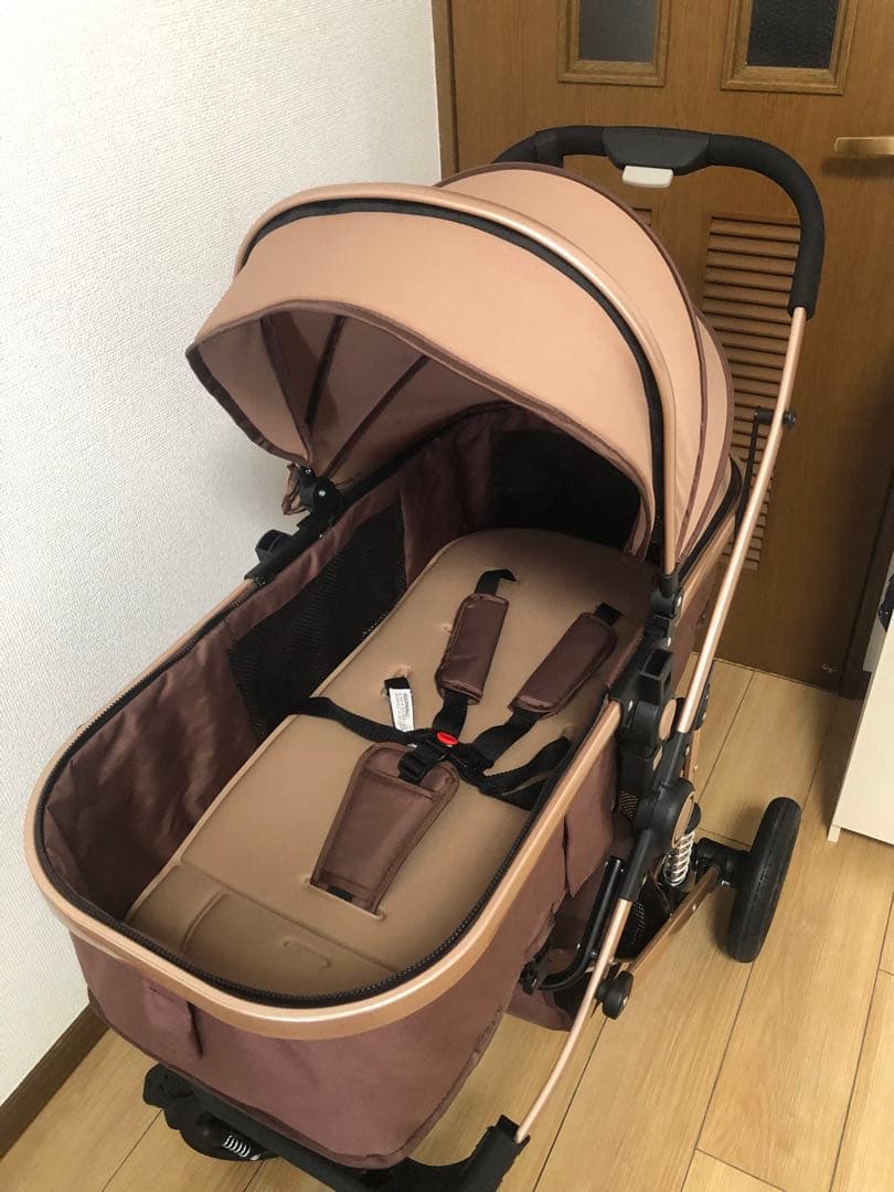 【極美品】ブラウン　ベビーカー　折りたたみ式