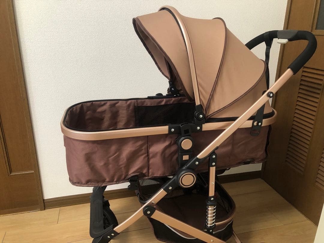 【極美品】ブラウン　ベビーカー　折りたたみ式