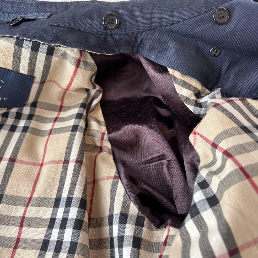 【美品】バーバリーロンドン　トレンチコート　ノバチェック　ネイビー　L相当
