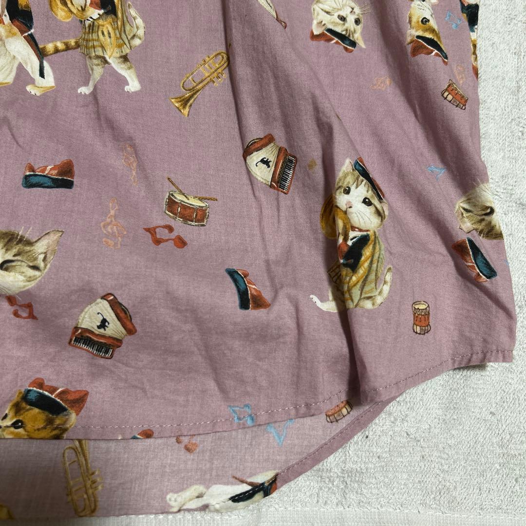 PINK HOUSE プリント柄 半袖シャツ　ネコ柄