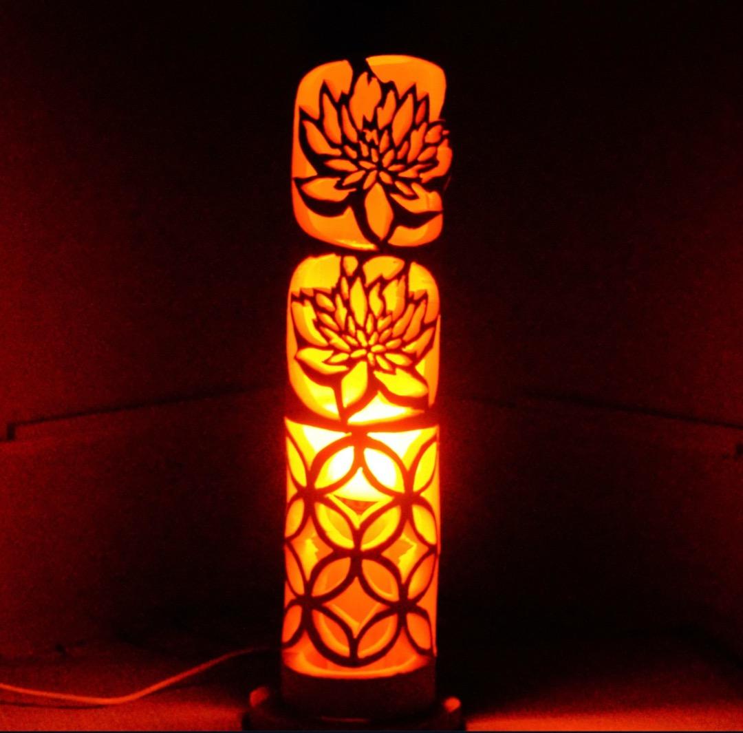 竹ランプ 　〜〜蓮の影〜〜