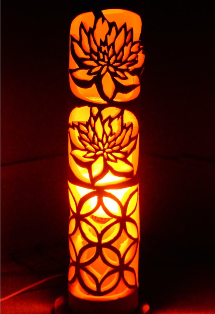 竹ランプ 　〜〜蓮の影〜〜