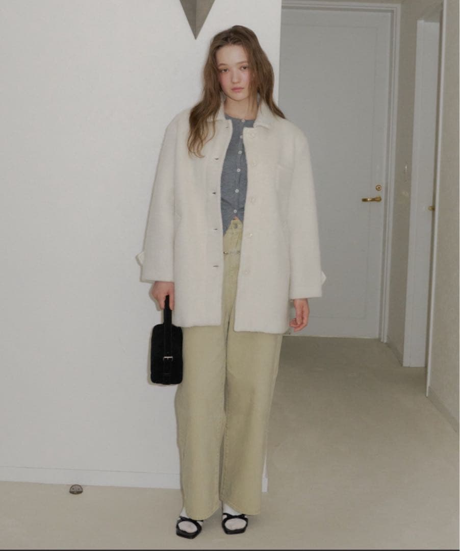 giunon ラウンドカラーウールコート