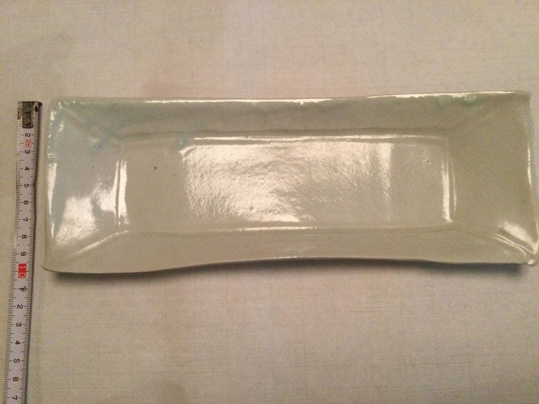 岡晋吾　白磁　長方形皿