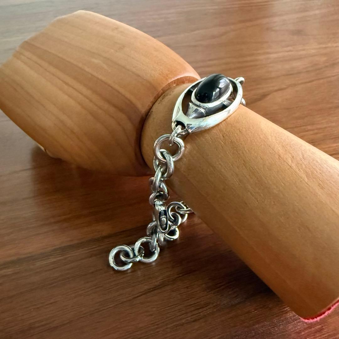 シルバー925無垢ビンテージデットストック　オニキスenigmaブレスレット本物