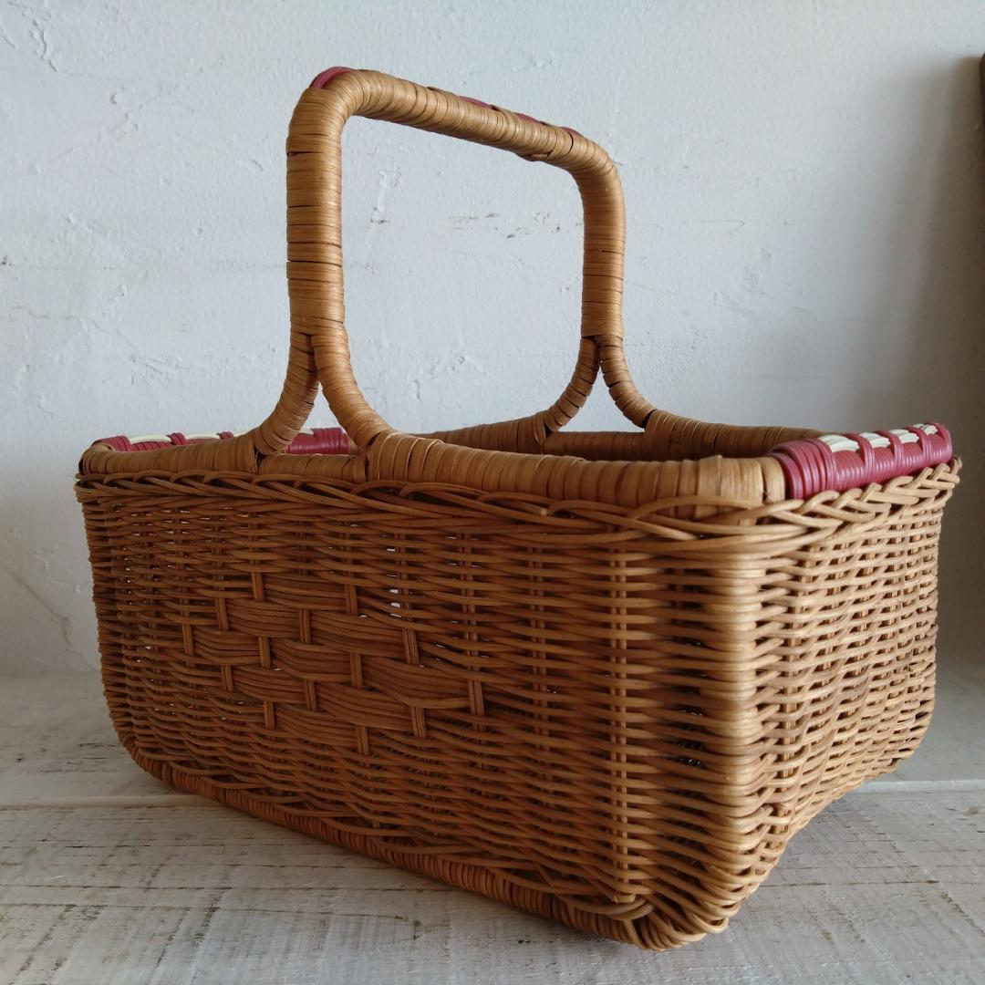 ラタン製バスケット　大　小　2個セット