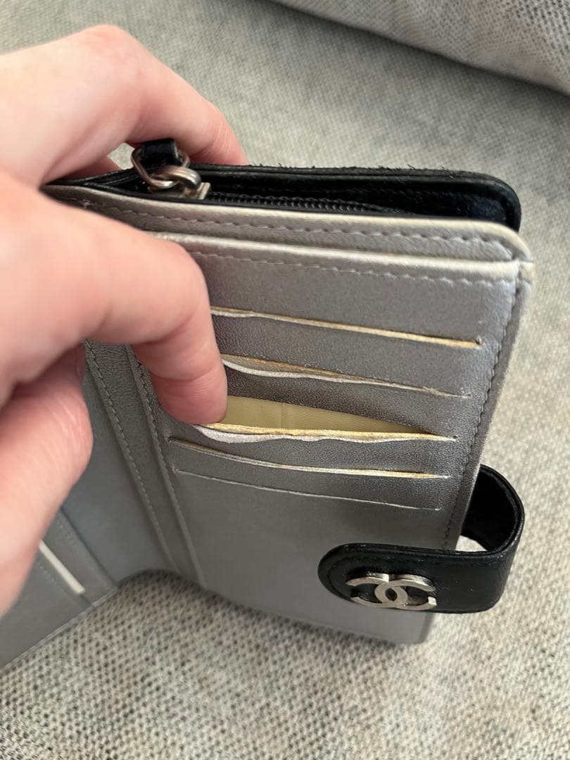 CHANEL カメリア　二つ折り財布　ブラック　正規品