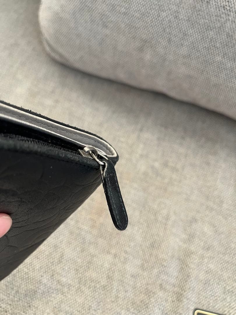 CHANEL カメリア　二つ折り財布　ブラック　正規品