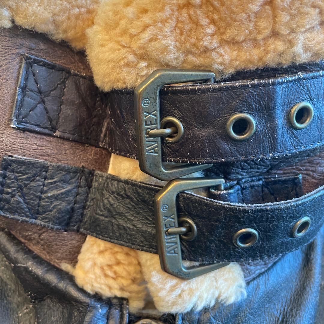 ビンテージAVIREX USA ブラックレザー ジャケット