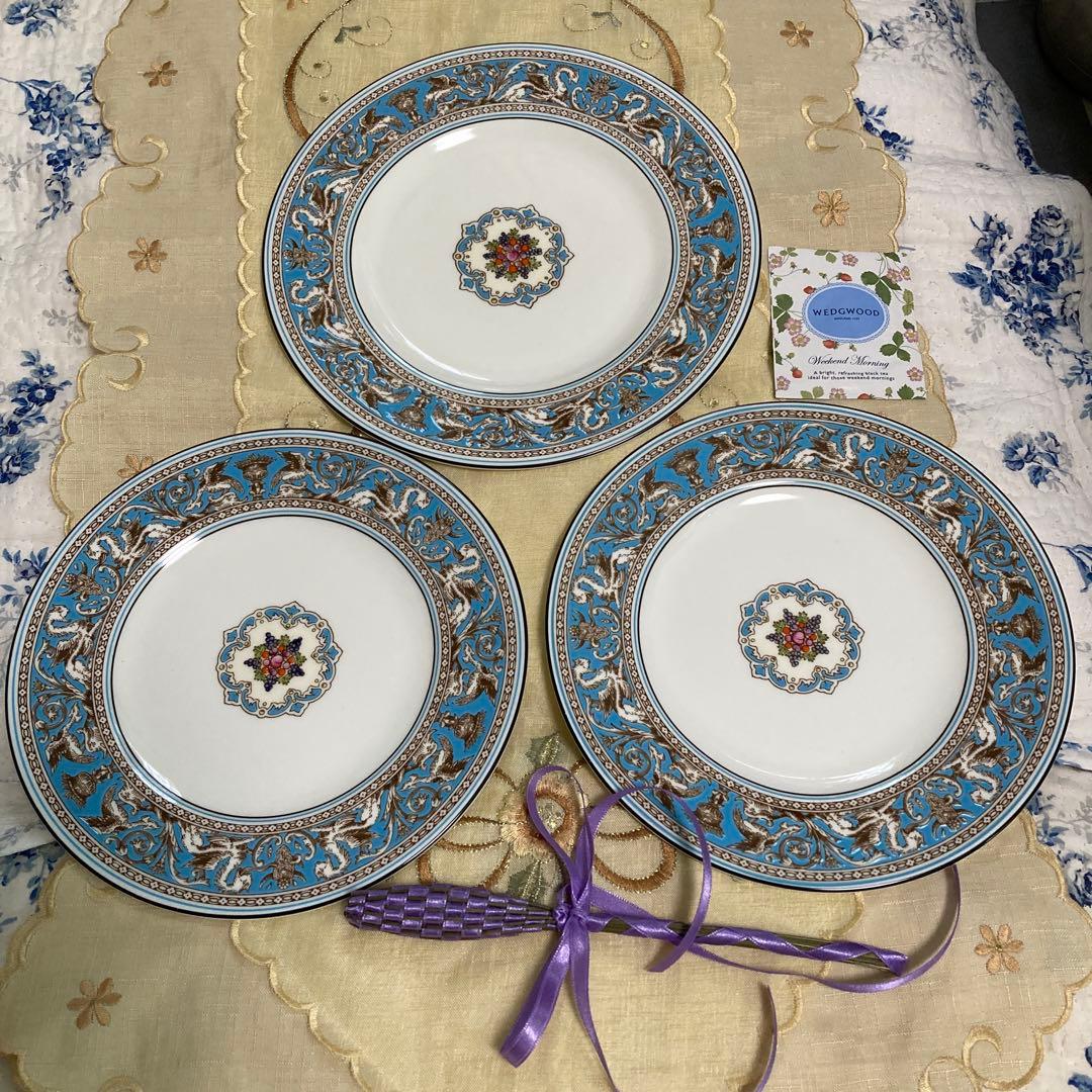 ウェッジウッド　フロレンティーンターコイズ　アフタヌーンティースタンド3段付