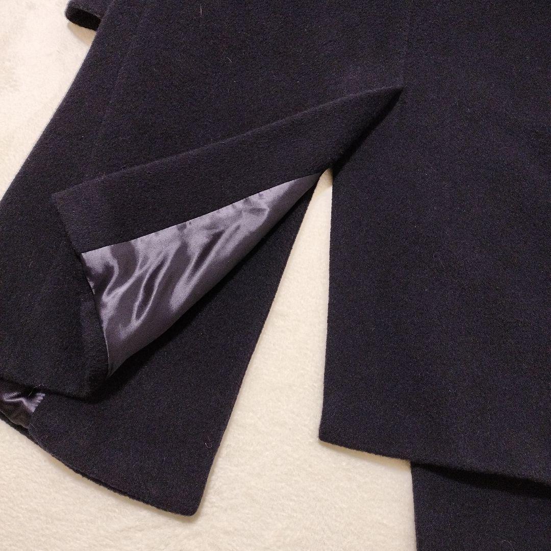 アルパカ　モヘヤ　ダブル　ロングコート　ネイビー　紺色　ダブルブレスト　大きい