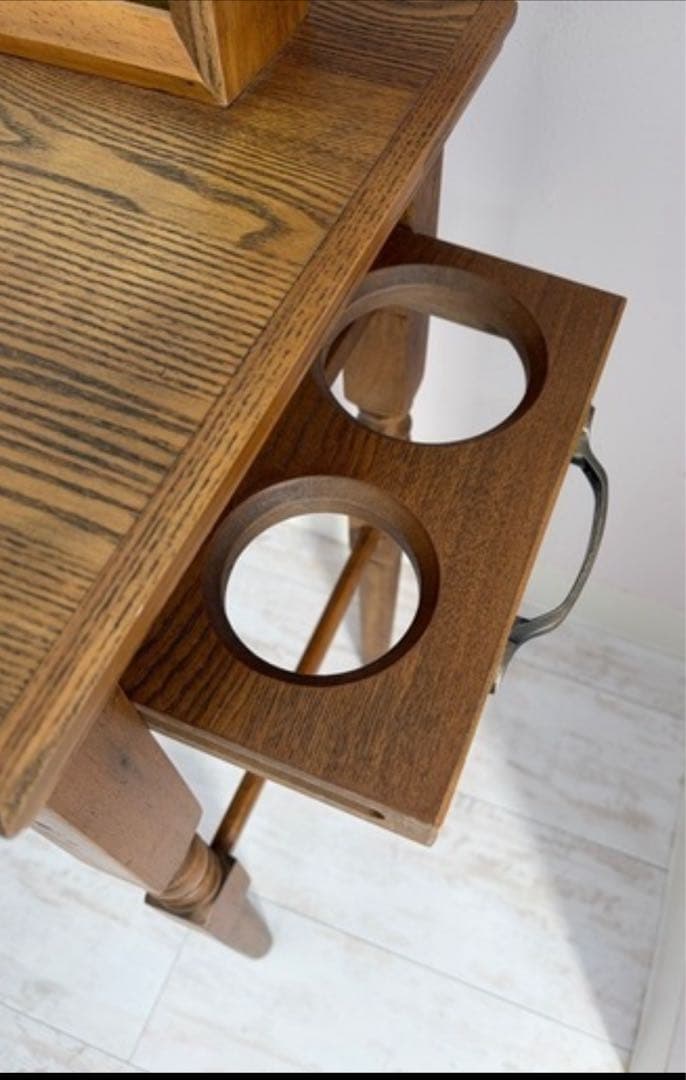 欧米家具　アンティーク　木製アーチ型ミラー付きドレッサー