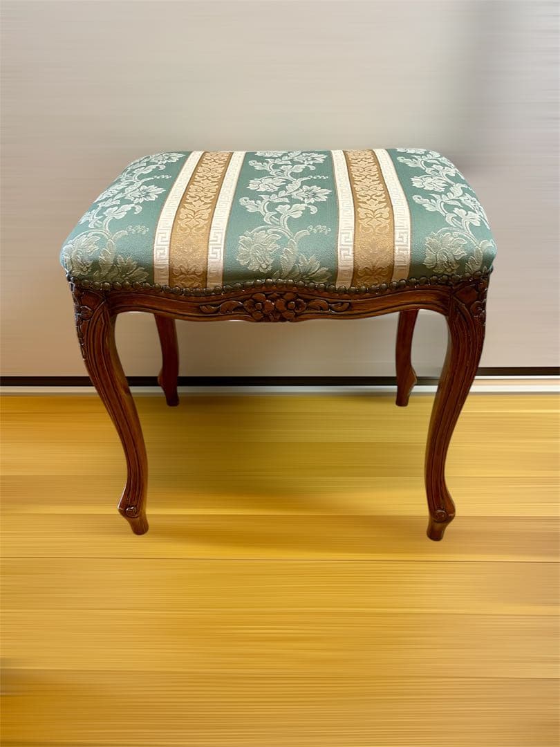 イタリア製 猫足スツール クラッシックデザイン 布貼