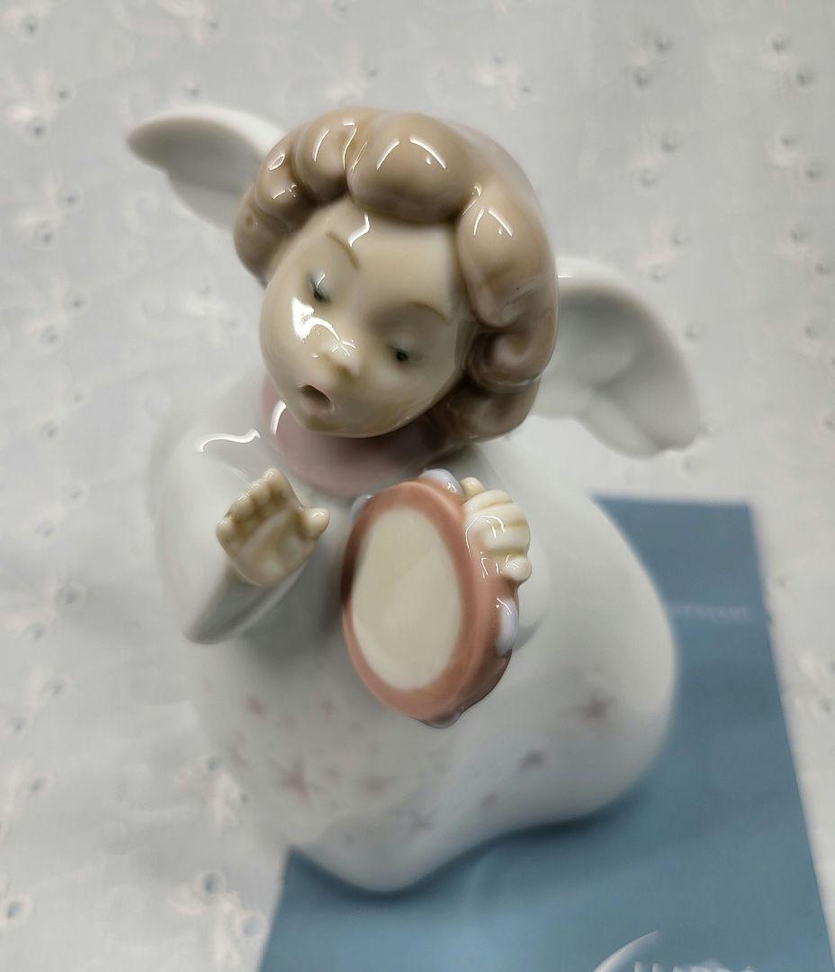 可愛い❤リヤドロ「タンバリンを打つ天使 」フィギュリン 陶器人形 エンゼル 音楽