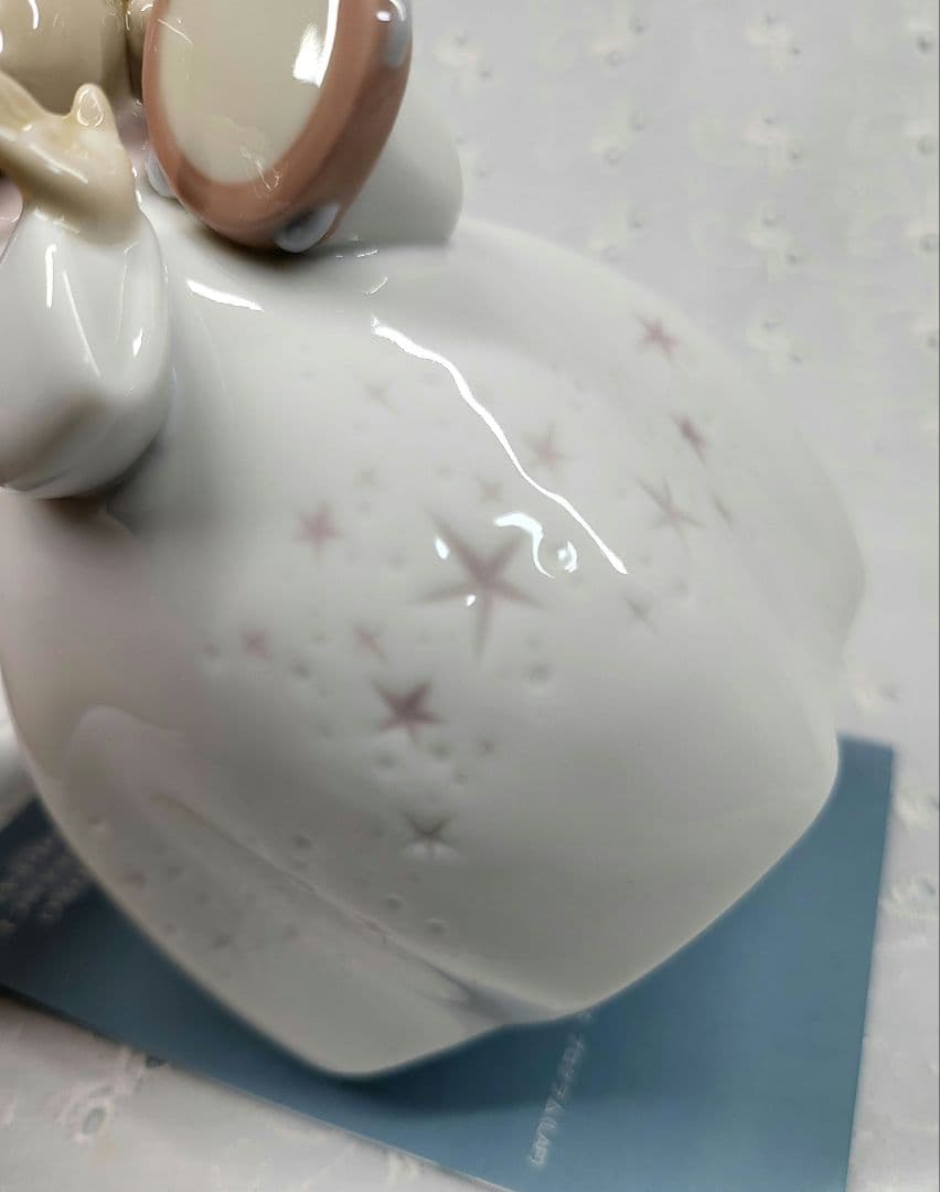 可愛い❤リヤドロ「タンバリンを打つ天使 」フィギュリン 陶器人形 エンゼル 音楽