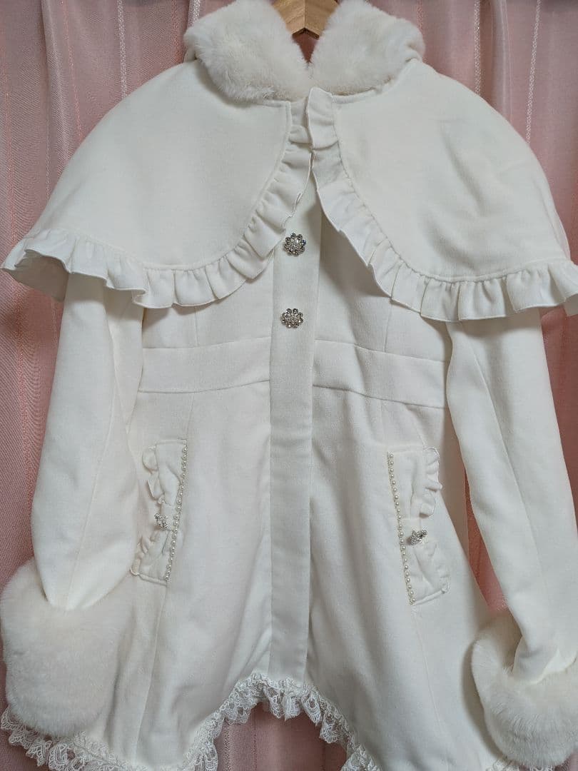 NOEMIE ノエミー ケープフリルドーリーフレアコート Lサイズ