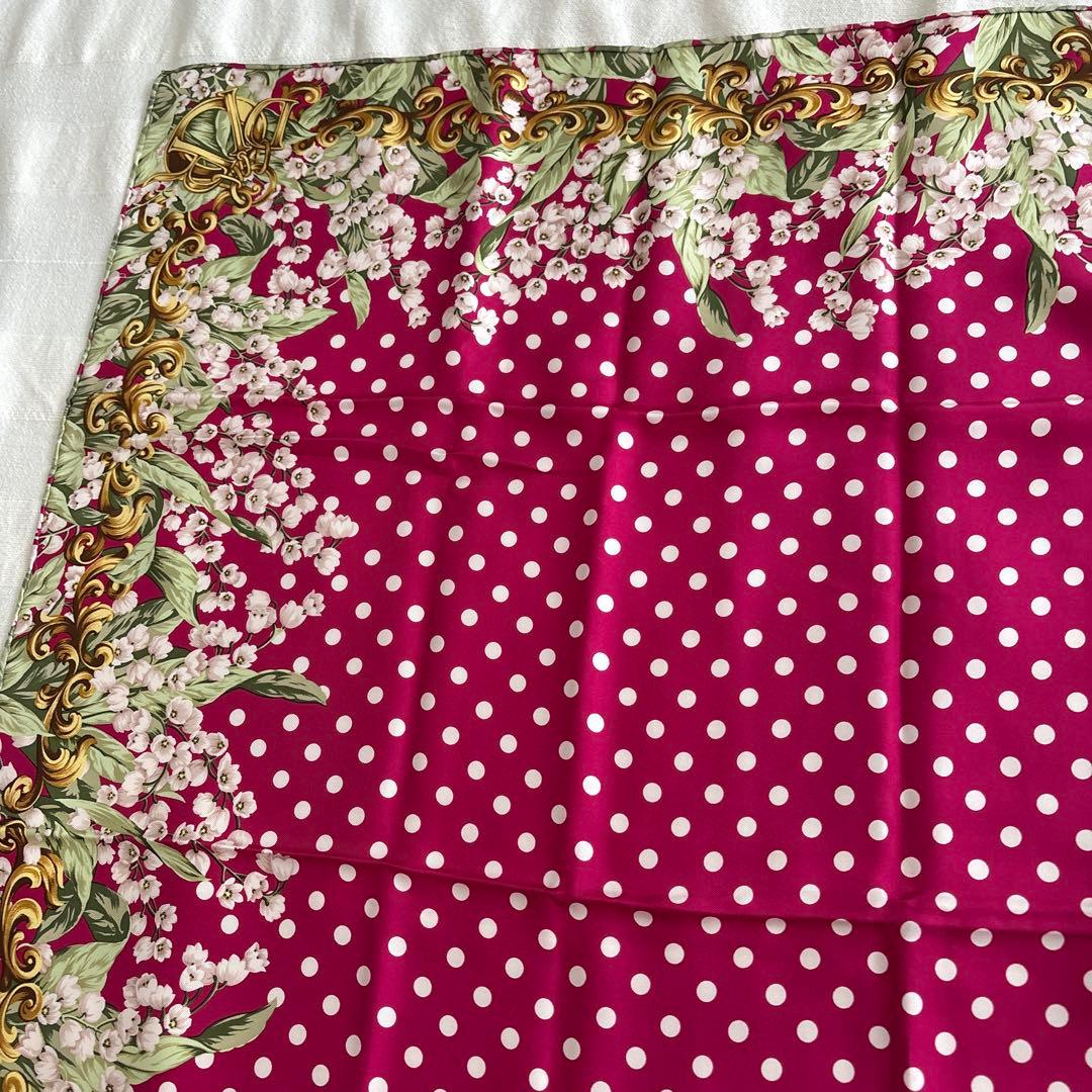 Christian Dior スカーフ　スズラン　水玉　クリスチャンディオール