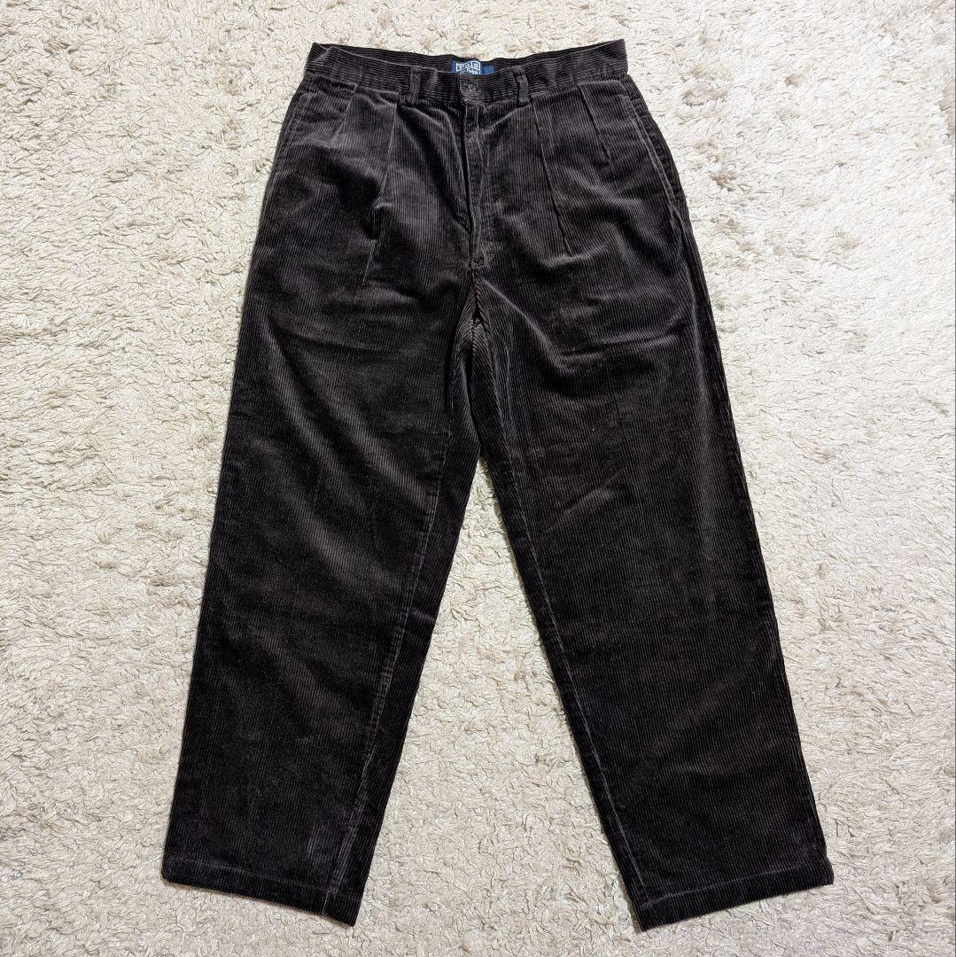 90s ラルフローレン ANDREW 太畝 コーデュロイパンツ W32