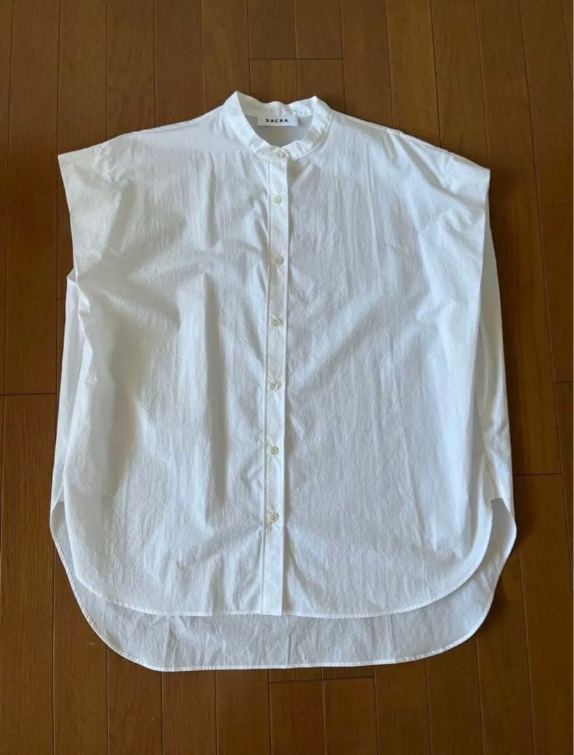 新品未使用　sacra サクラ　バンドカラー　ブラウス　シャツ