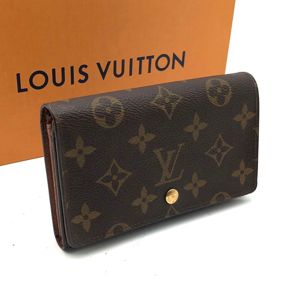 ルイヴィトン ポルトモネジップ 二つ折り財布 モノグラム ブラウン トレゾール