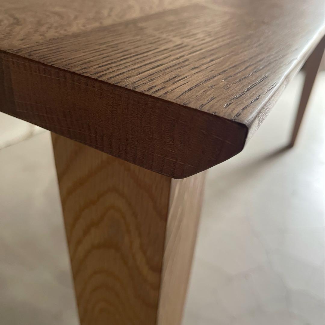 美品　大塚家具　天然木オーク材無垢　ダイニングテーブル　テーパー角脚　W1500