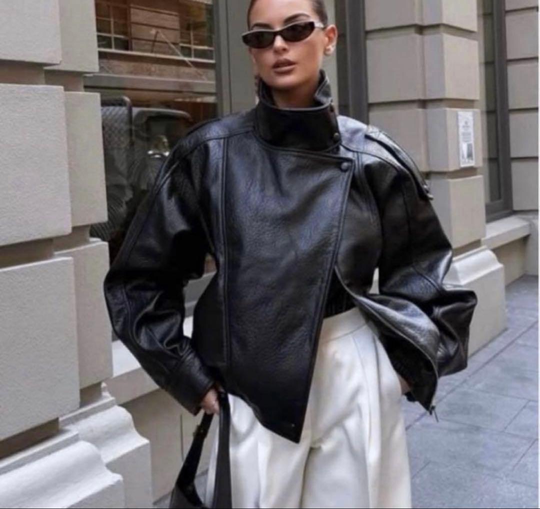 最終！限定出品！新品未使用タグ付き⭐︎ZARA ザラ⭐︎フェイクレザージャケット⭐︎M