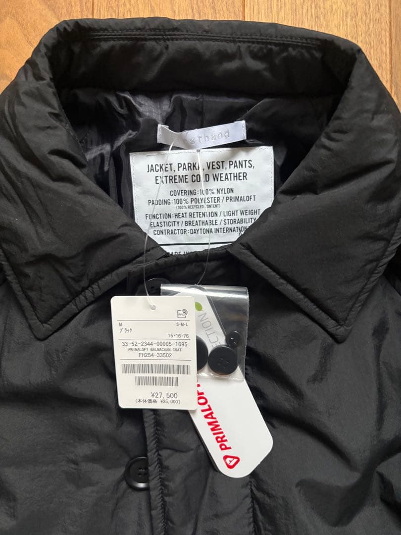 PRIMALOFT BALMACAAN COAT ブラック M 新品 タグ付き