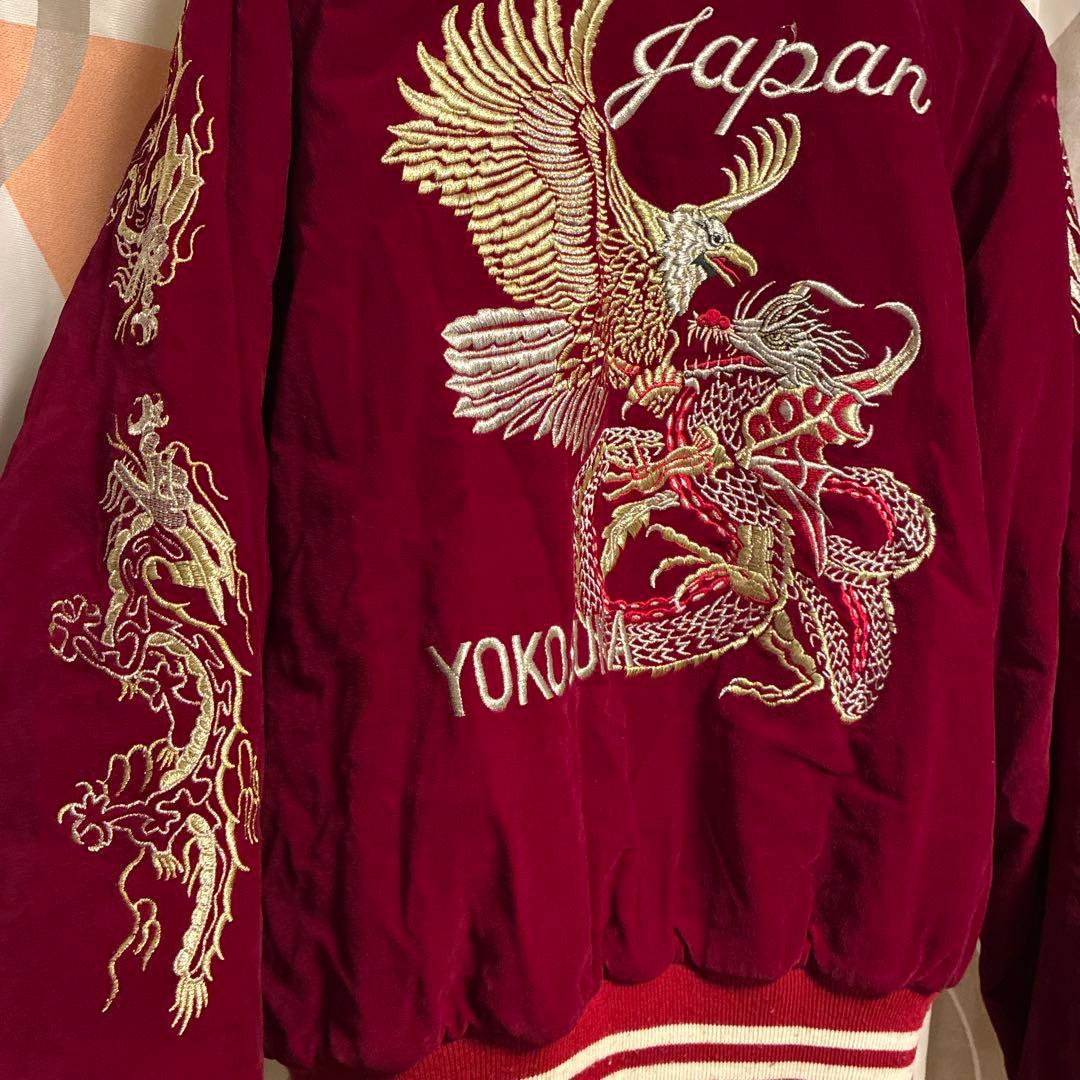 JAKE 赤　スカジャン 横須賀　別珍　ベロア