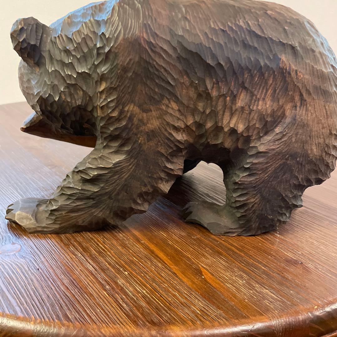 熊の木彫り　木彫り熊　大型　40cm ヴィンテージインテリア1971年　北海道