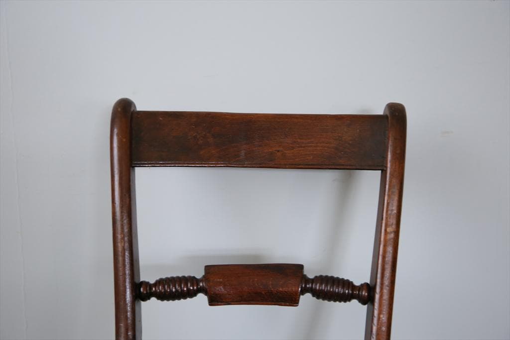 英国アンティーク木製キッチンチェア/ダイニングイス椅子/飾り棚(92-16-1)