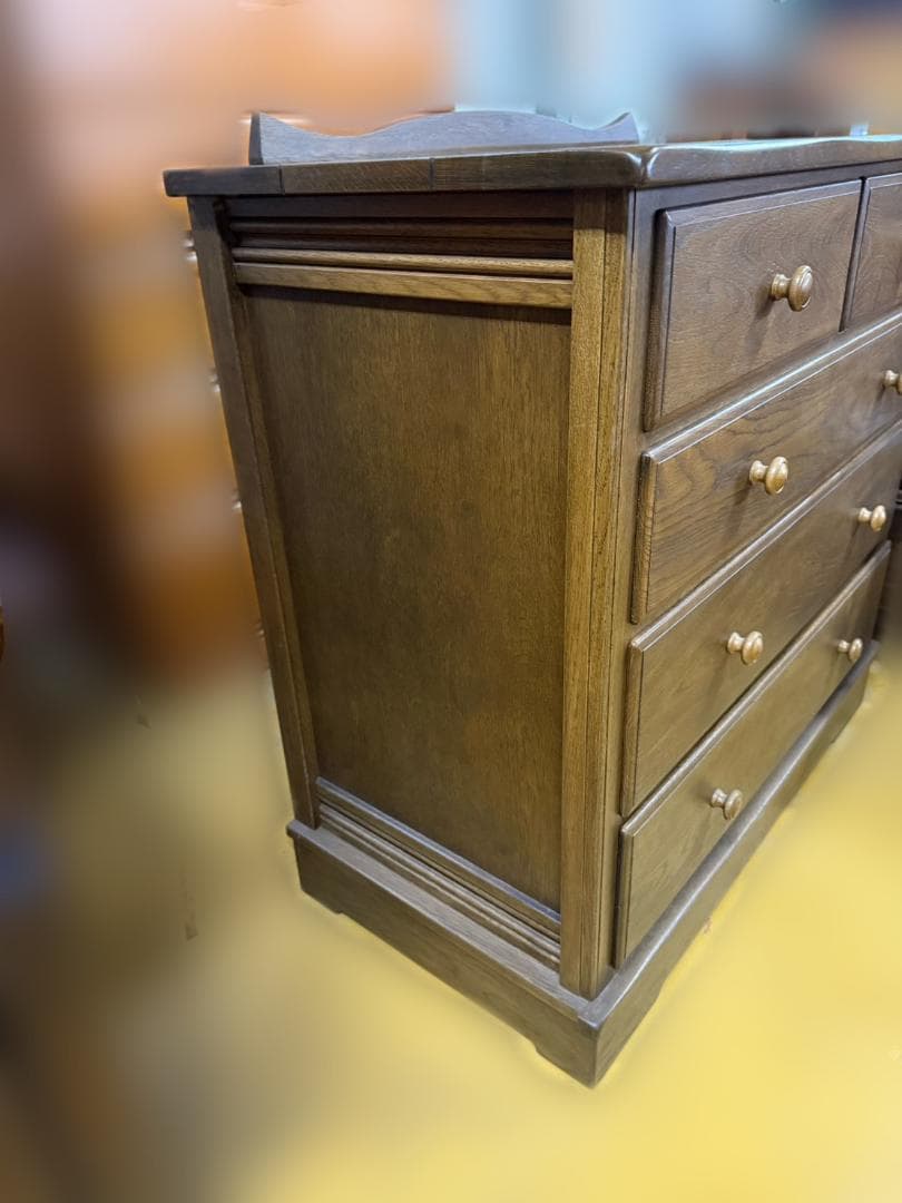 木製 タイル天板 4段チェスト