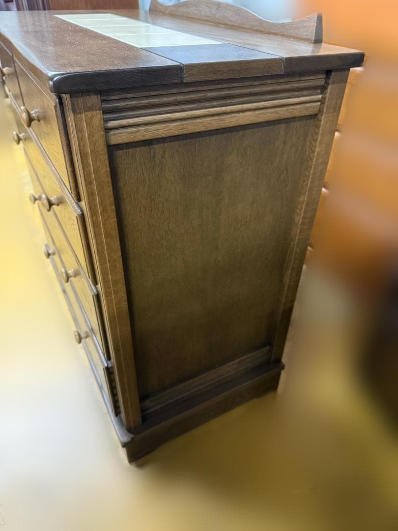 木製 タイル天板 4段チェスト