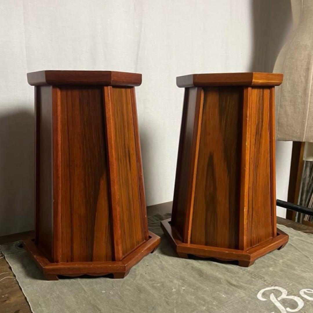 左右2点セット◾️木製 飾り台 ディスプレイ台 花台 スピーカースタンド