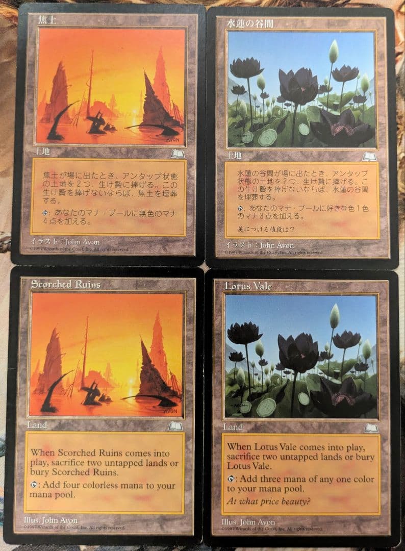 MTG 焦土 水蓮の谷間 日本語版＋英語版 4枚セット