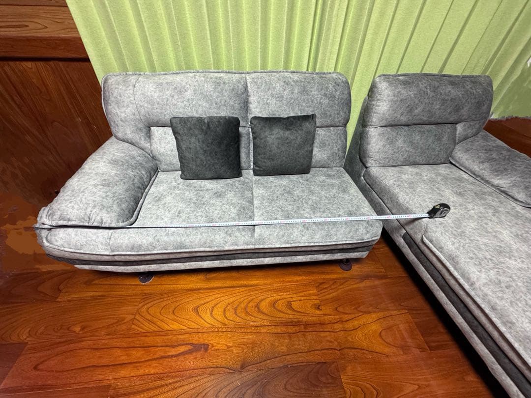 L字型ファブリックカウチソファセット