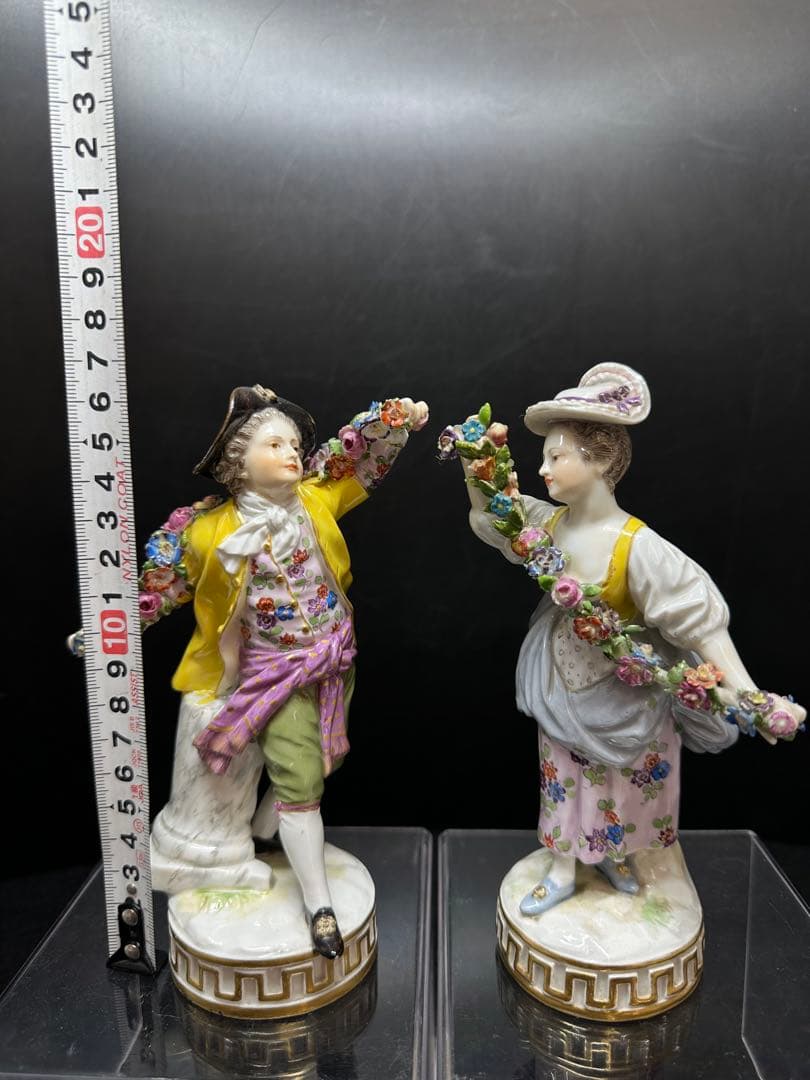 マイセン　ガーデナーの恋人たち　高さ17cm トエカ　東ゆ7-0317⭐︎2F