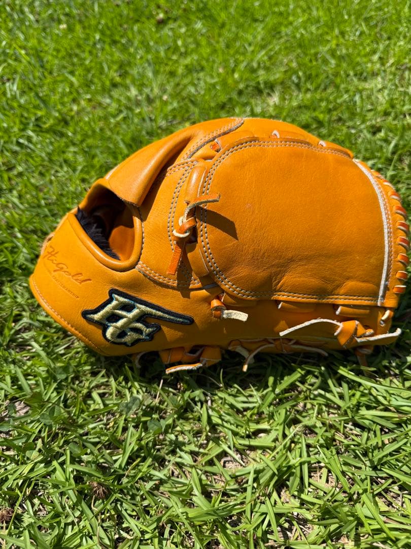 ゆず　ハイゴールド　心極　右投げ　軟式用グローブ