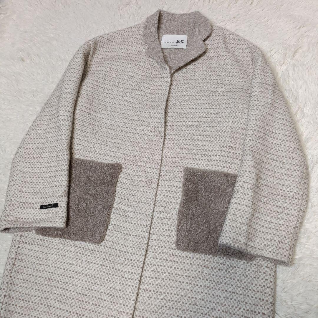 美品■MANZONI 24 LoroPiana アルパカ混ロングコート 22FW