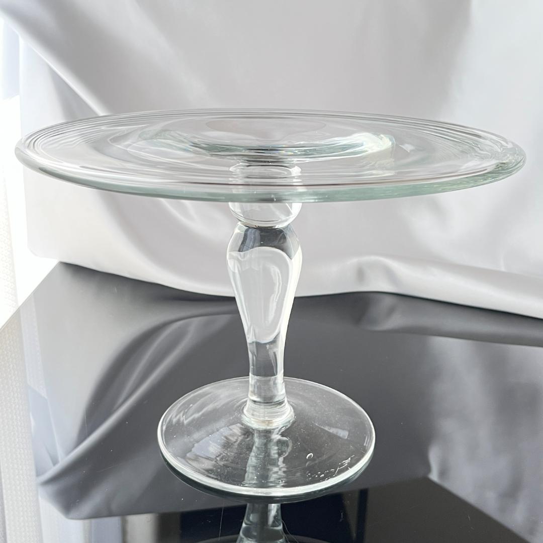 【英国】 クリスタルのケーキスタンド / オブジェスタンド【ガラス】