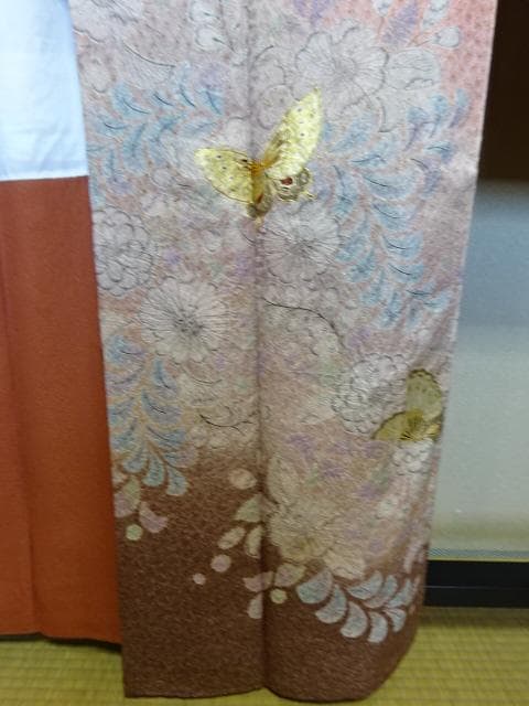 岡田様 振袖　総絞り辻が花　サ-モンピンク