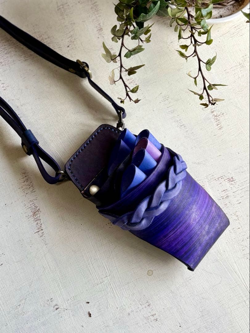 手染めブルーパープルのシザーケース