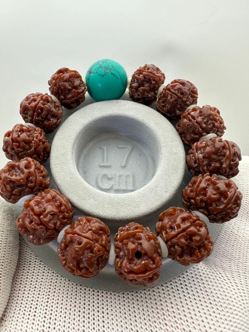 ☆天然☆ 本金剛菩提樹数珠 ターコイズ ブレスレットフリーサイズ （稀有品）