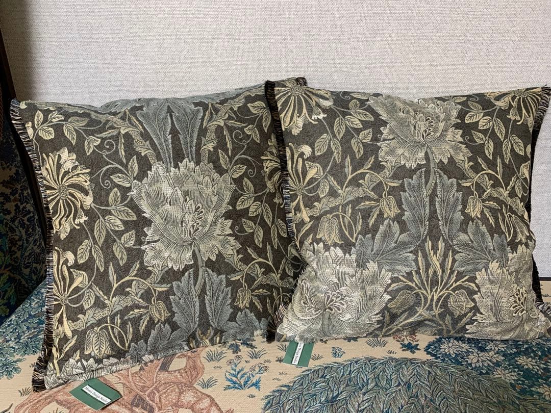 川島織物ハニーサクル2枚　モリスデザインスタジオ　クッションカバー新品45×45